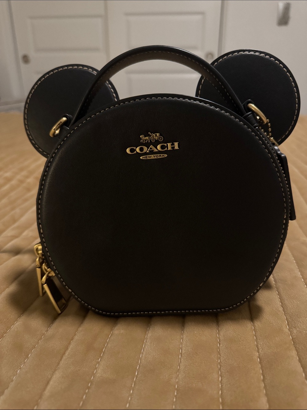 Disney X Coach Black Leather Mickey Bag